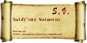 Salánki Valentin névjegykártya